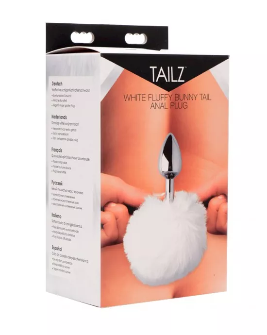 Tailz White Fluffy Bunny Tail Anal Plug