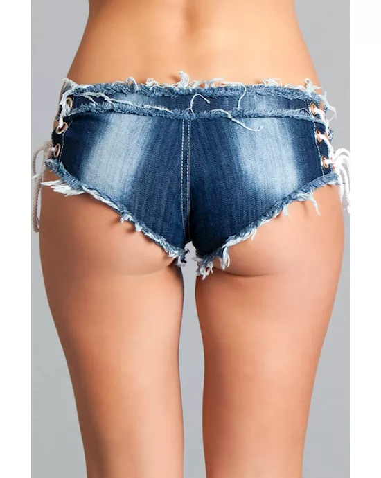 String Attached Mini Hot Pants