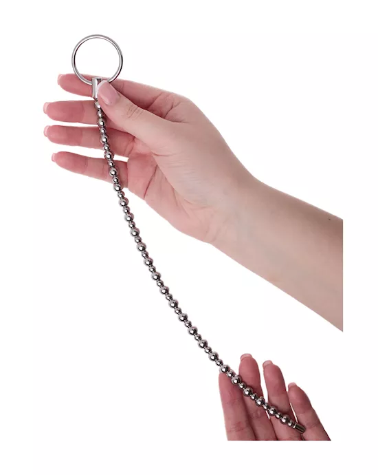 Kink Range Metal Ring Beaded Penis Plug - 12.9 Inch