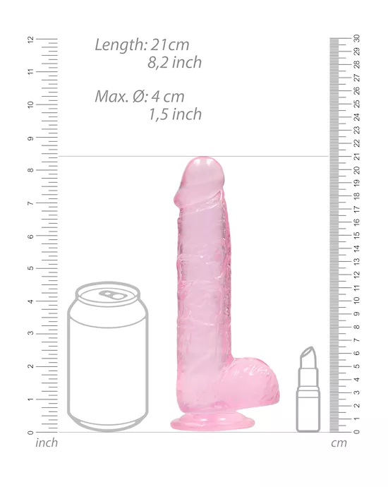 Realistic Dildo With Balls - 8 Inch