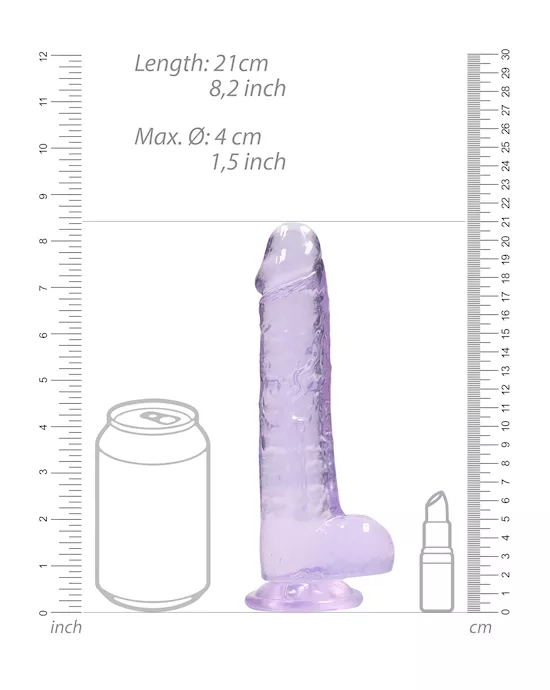 Realistic Dildo With Balls - 8 Inch