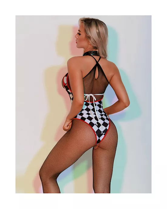 Fishnet Racing Girl Jumpsuit