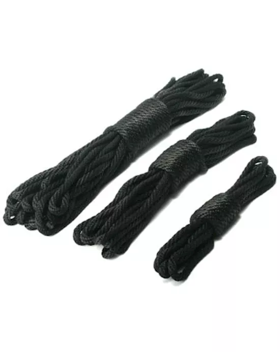 Premium Black Nylon Bondage Rope 25 Feet