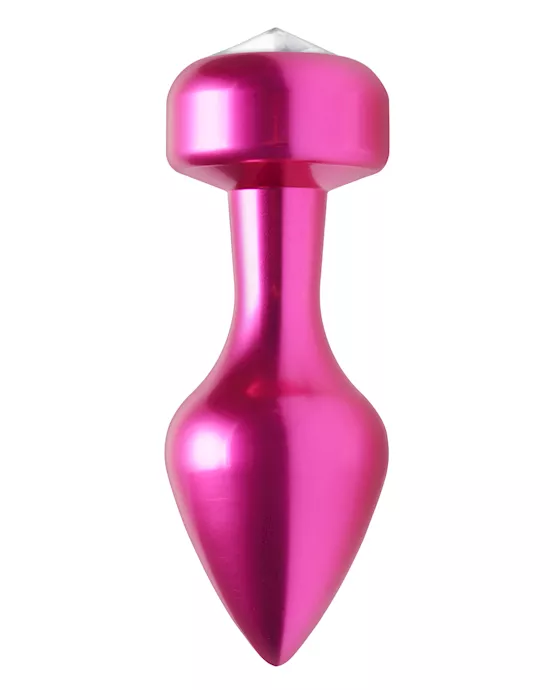 Solitaire Gem Accented Aluminum Anal Plug