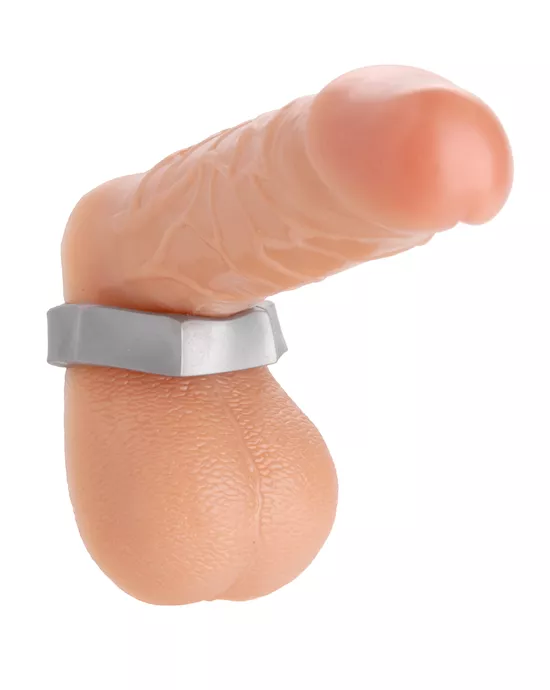 SilverHexHeavyDutyCockRingandBallStretcher