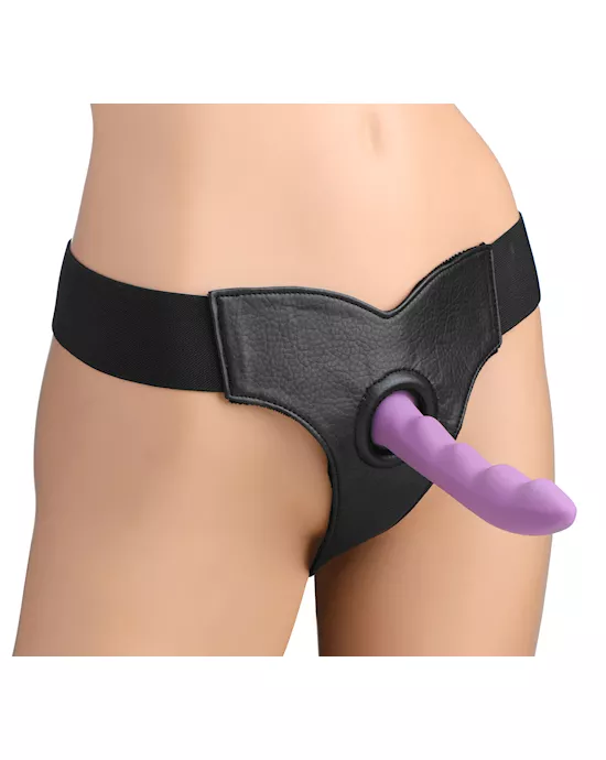 BellaVelvetLinedElasticStrapOnHarness