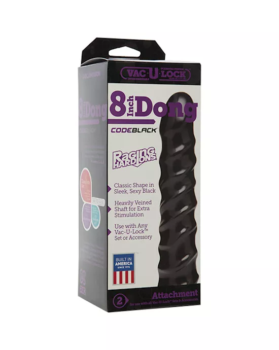 Vac-u-lock Codeblack - 8 Inch Dong