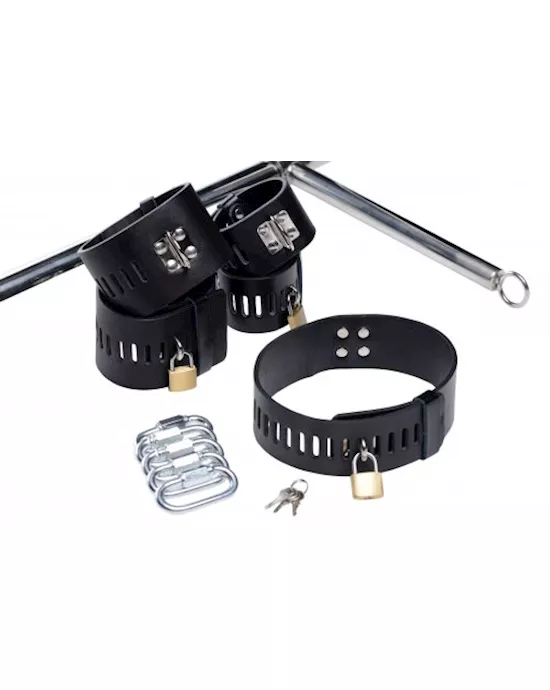 Stuck And Stuffed Stockade With Dildo