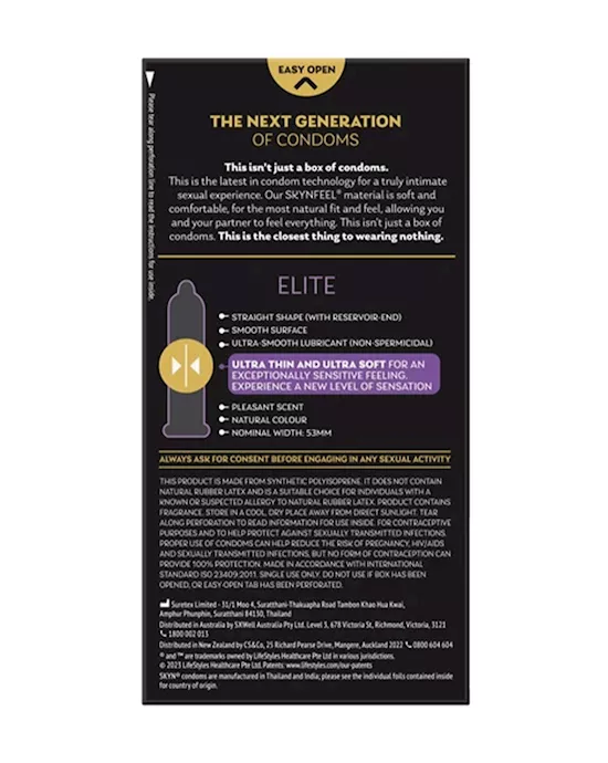 Ansell Skyn Elite Condoms 6 Pack