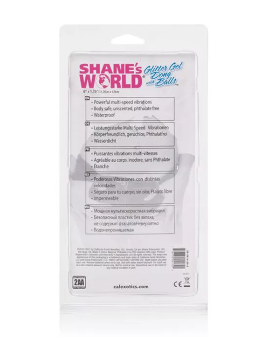 Shanes World Glitter Gel Dong With Balls