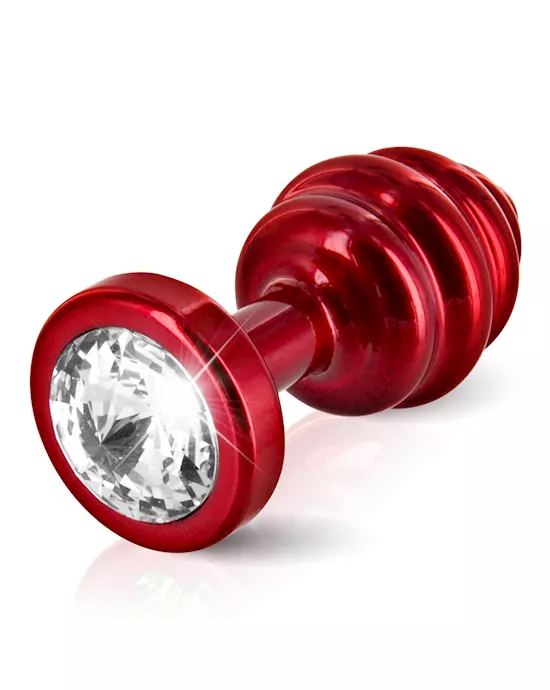 Diogol-AnoButtPlugRibbedRed35mm
