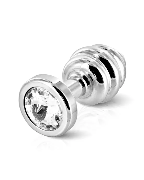 Diogol-AnoButtPlugRibbedSilverPlated25mm