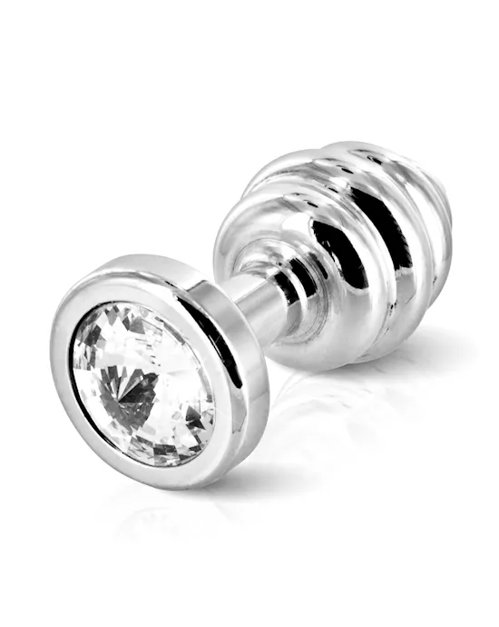 Diogol-AnoButtPlugRibbedSilverPlated30mm