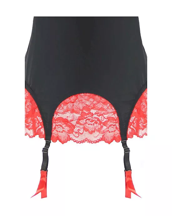 Two Piece Lace Chemise G-string Set With Garter