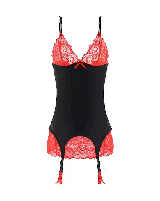 Lace Chemise G-string Set With Garter