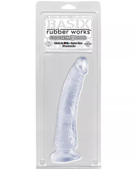 Basix Slim 7 Inch Suction Cup Dildo