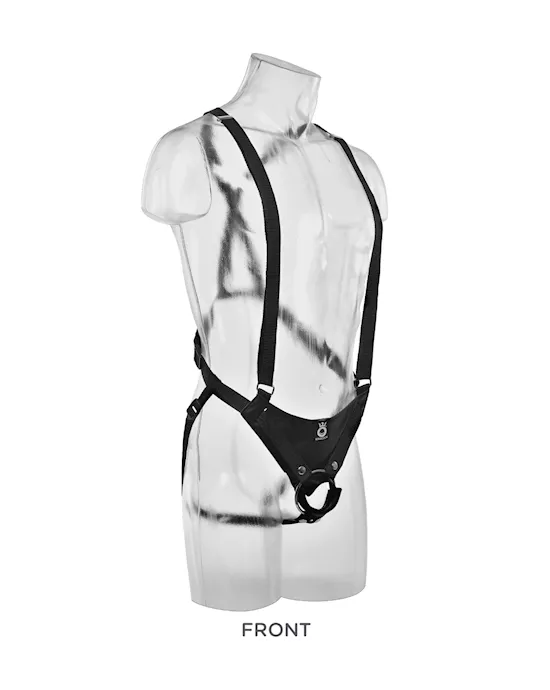 King Cock 11 Inch Two Cocks One Hole Strap-on Suspender System