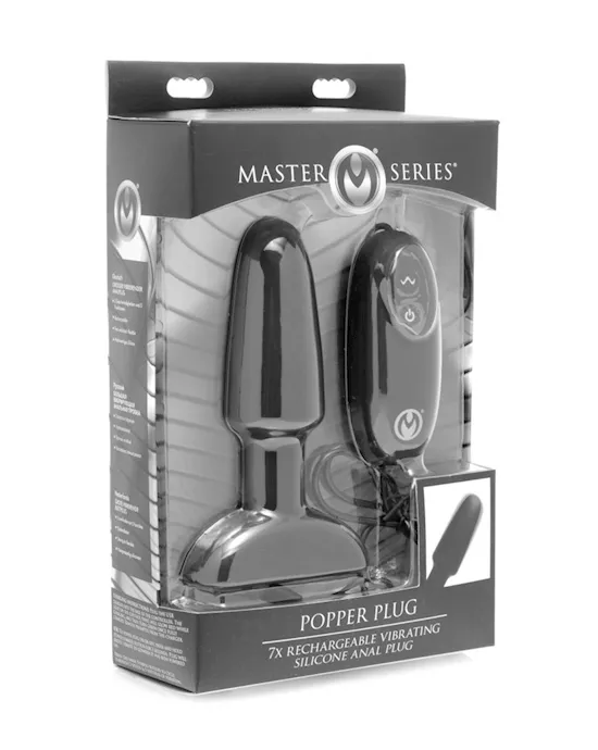 Popper Plug 7x Rechargeable Silicone Vibrating Anal Plug