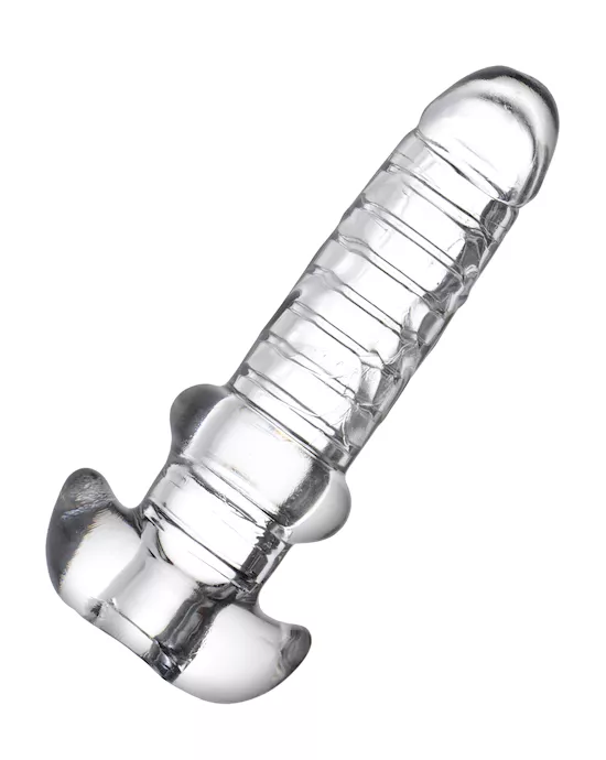 TightHoleClearRibbedPenisSheath