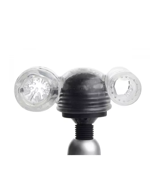 Twin Turbo Strokers 2 In 1 Wand Attachment For Men