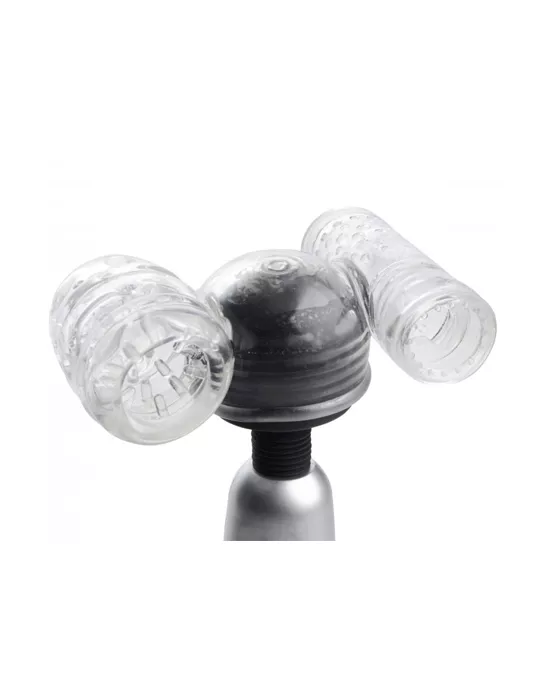 Twin Turbo Strokers 2 In 1 Wand Attachment For Men