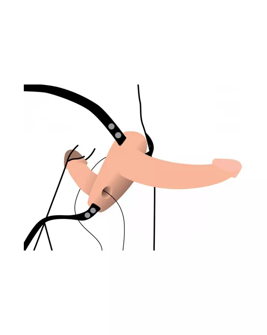 Power Pegger Silicone Vibrating Double Dildo With Harness