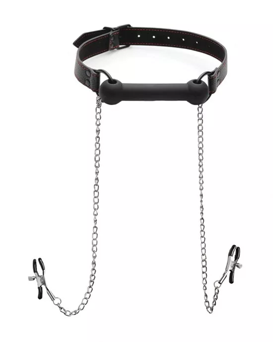 STSiliconeBitGagNippleClamps