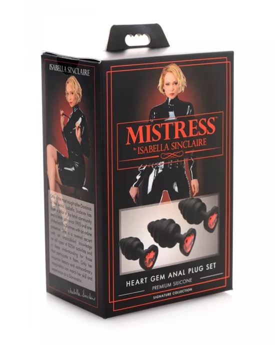 Heart Gem Silicone 3 Piece Anal Plug Set