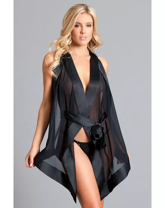 GretaKimonoBlazershapeinasheerchiffonkimonotrimmedinsatinSatintrim