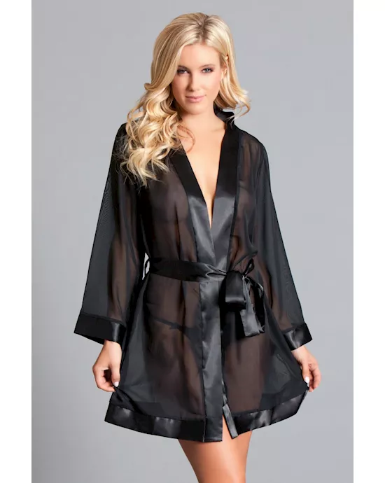 AuroraRobeLightweightsheerchiffonSmoothsilkytrimsOpenfrontdesign