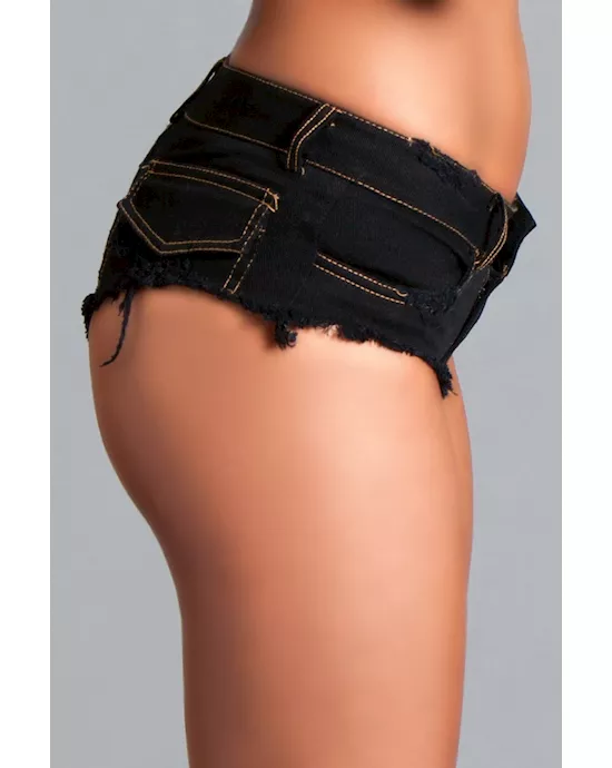 Low Waist Cut Off Denim Booty Shorts