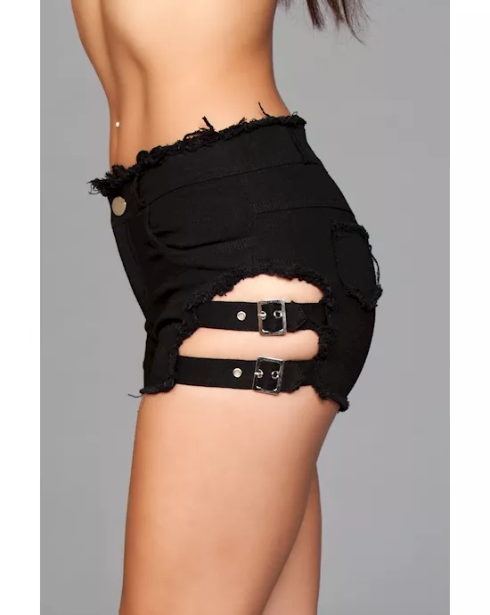 Buckled Down Denim Shorts