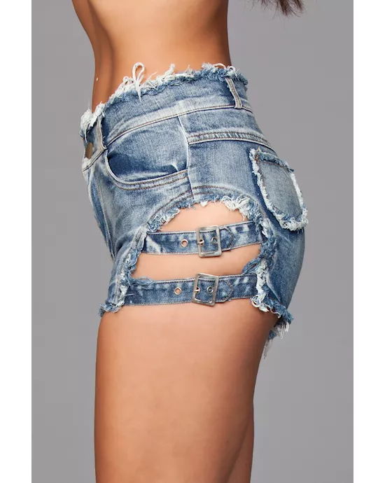 Buckled Down Denim Shorts