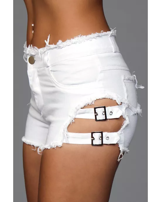 Buckled Down Denim Shorts