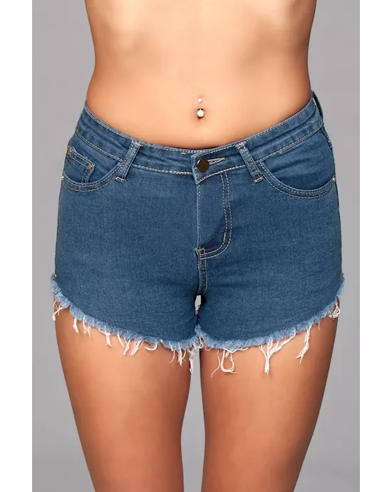 LoopedInDistressedDenimShorts