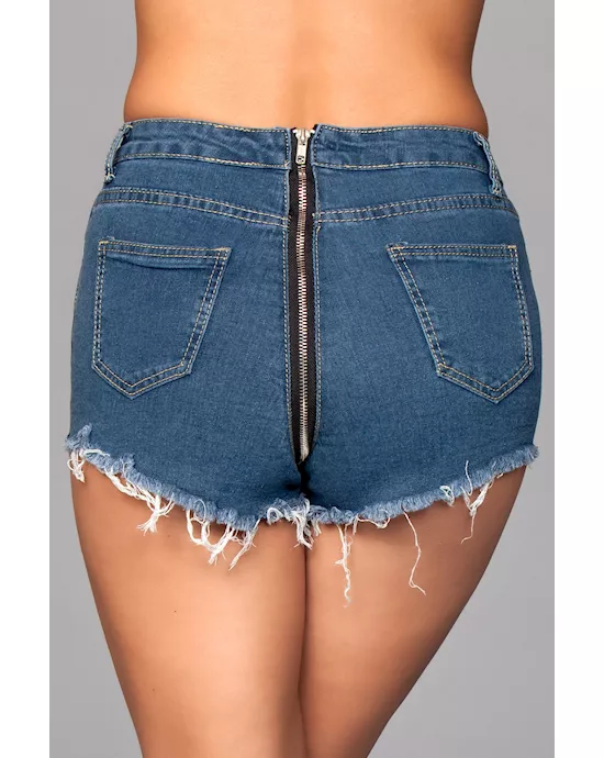 Looped In Distressed Denim Shorts