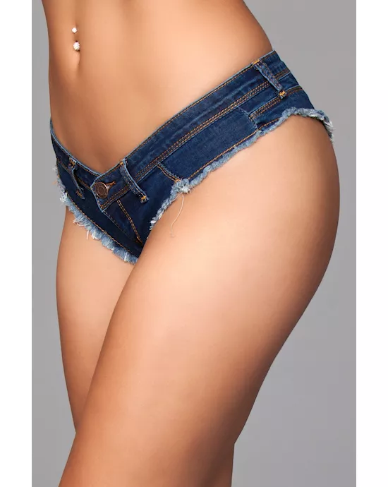 Low Rise Denim Mini Shorts
