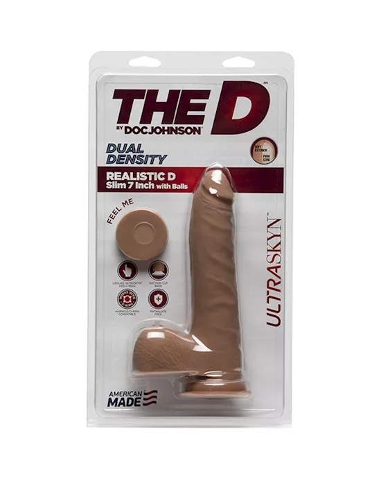 The Ultraskyn Realistic Slim Dildo With Balls