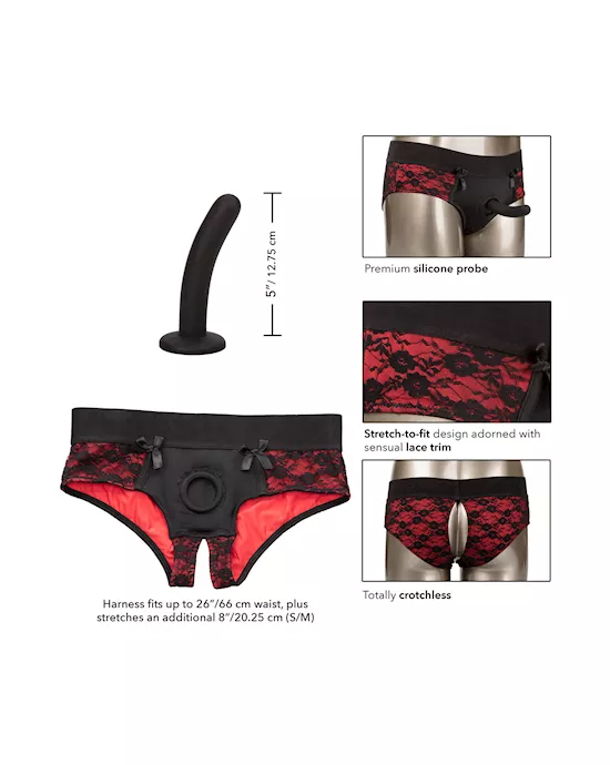 Scandal Crotchless Pegging Panty Set