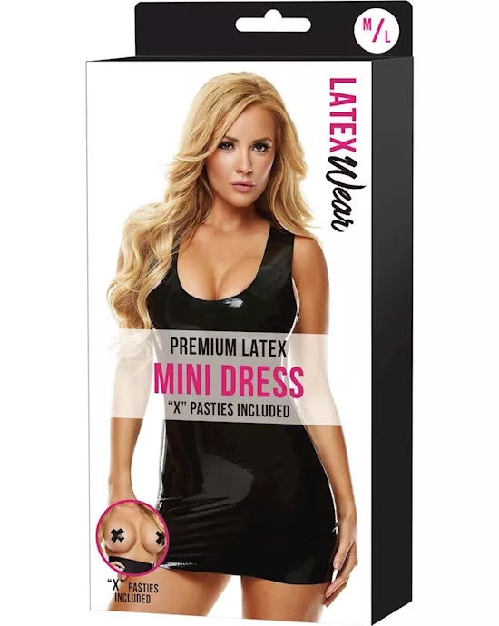 Premium Latex Mini Dress - S/m