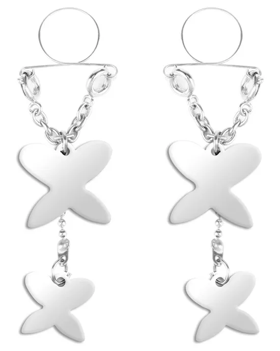 Silver Butterfly Nipple Rings