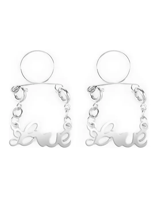 Silver Love Nipple Rings