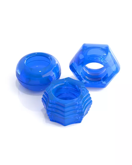 ClassixDeluxeCockRingSetBlue
