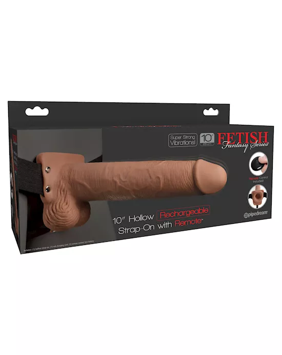 Fetish Fantasy 10 Inch Hollow Rechargeable Strap-on Remote