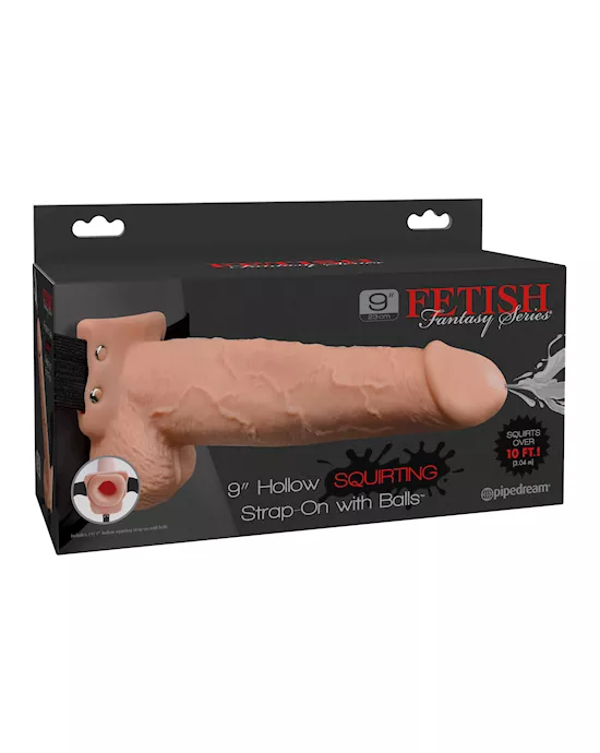 Fetish Fantasy Hollow Squirting Strap-on With Balls