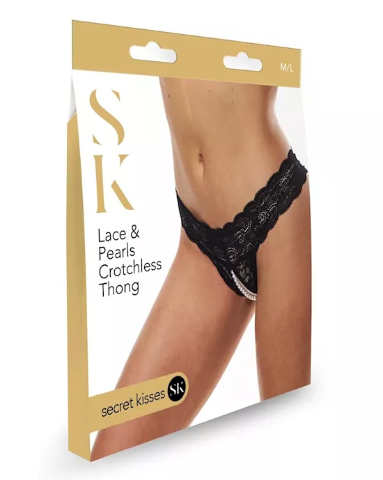 Secret Kisses Lace And Pearls Thong