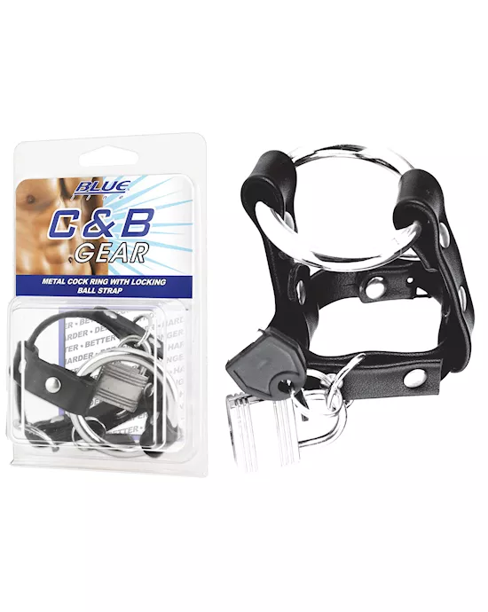 MetalCockRingWithLockingBallStrap