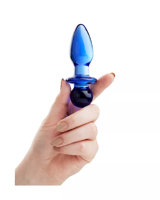 Lucent Sphere Handle Glass Butt Plug