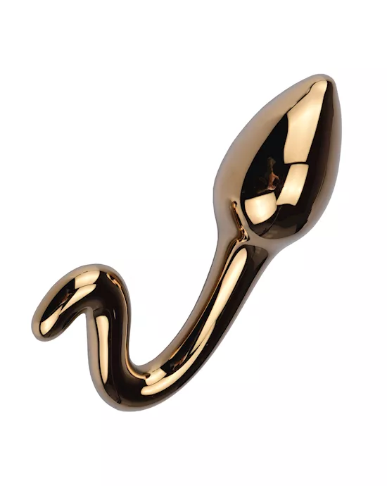 LucentGoldGlassCurveButtPlug