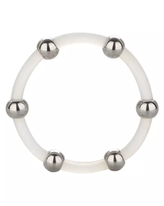 STEELBEADEDSILRING